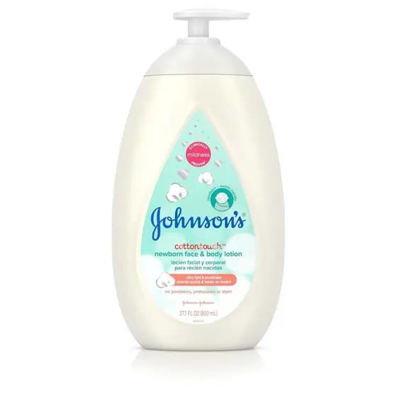 Loção para Rosto e Corpo Johnsons CottonTouch para Bebês, Hidratação Hipoalergênica para a do Bebê, Feita com Algod