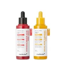 medicubeDualPeelShotExfoliatingDuo: Peeling Facial com Ácido Hipocloroso e Cúrcuma | Cuidado com Poros, Excesso de Sebo