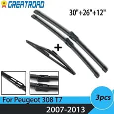 Conjunto De Lâminas De Limpador Dianteiro E Traseiro Para Peugeot 308 T7 Hatchback 2007-2013 Pára-Brisa Janela Dianteira