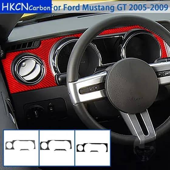 Para Ford Mustang GT 2005 2006 2007 2008 2009 Acessórios De Fibra Carbono Interior Do Carro Velocímetro Painel Surround