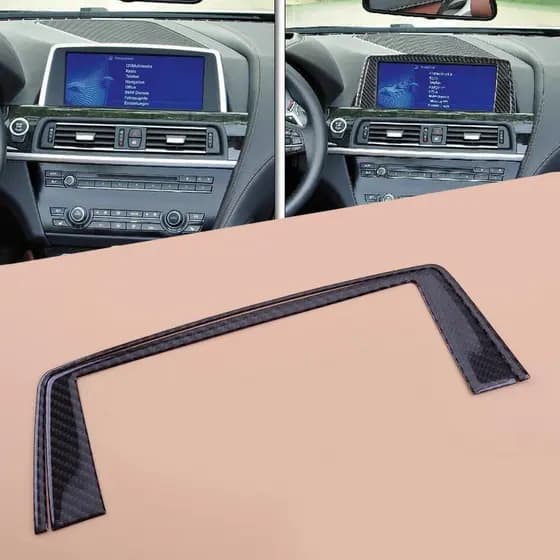 Conjunto De Capa De Quadro De Exibição De Painel Interior De Carro De Fibra De Carbono Adequado Para BMW Série 6 F12 F13