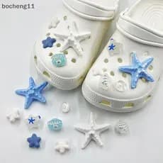 bo 1 Conjunto De Amuletos De Sapato Com Concha De Mar , Faça Você Mesmo , Oceano , Lava , Ro E Estrela Do Clipes Para Sa