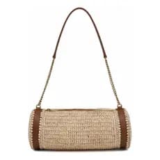 Bolsa Transversal Palha Artesanal Pequena Moda Casual Luxo Festa