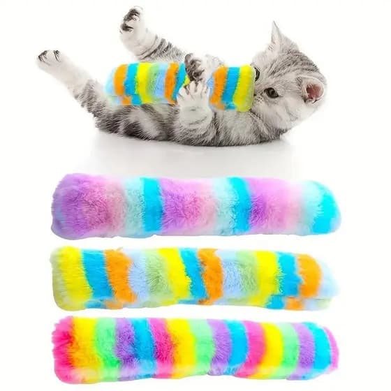 Brinquedo Interativo para Gatos, Almofada de Pelúcia, Brinquedo de Mastigar para Gatos, Brinquedo com Som, Brinquedo com