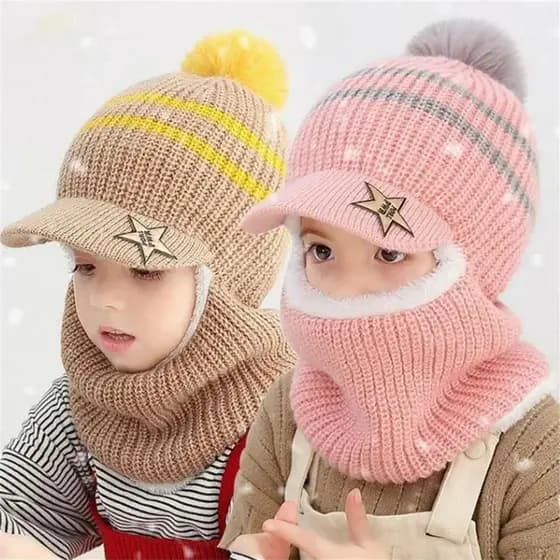 Chapéu De Inverno Para Bebês , Gorro Pom , Meninas E Meninos Com Forro De Lã Quente , Bonés De Beisebol Crianças