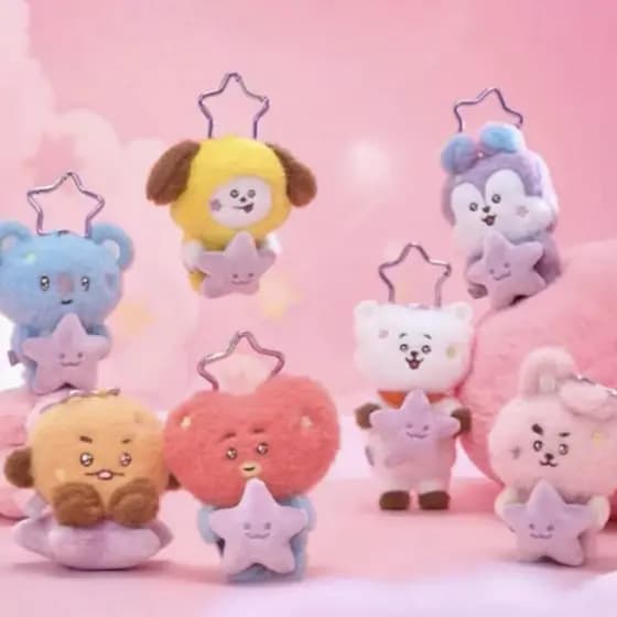 BTS BT21 Série De Viagem Chaveiros Brinquedo De Pelúcia Chaveiro Bonito TATA CHIMMY COOKY Boneca Macia Bolsa Pingente Pr