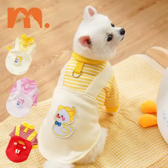 [Muhsinpet] Roupas para cães/gatos Moletom para animais de estimação Roupas listradas de pato Roupas tratuáveis