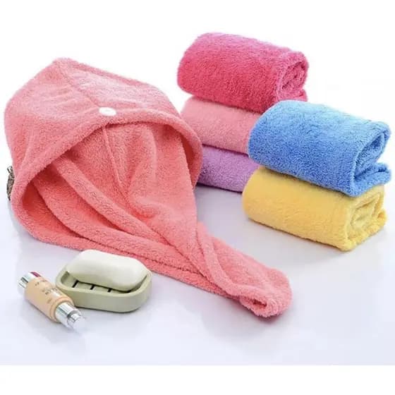 Toalha para Cabelo Toalha mágica P/secar cabelo Touca banho (Escolha a Cor que Desejar)