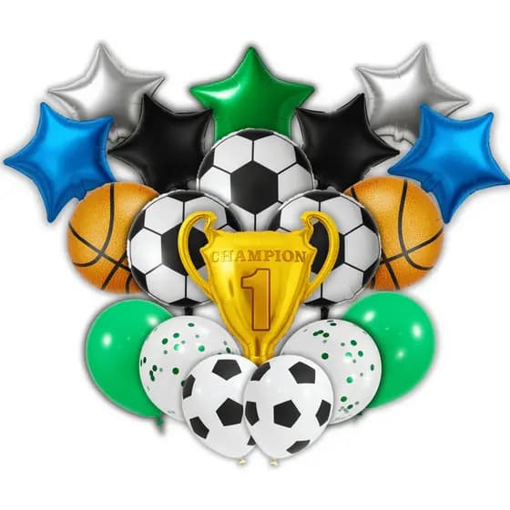 Kit Balão Metalizado Futebol Ou Basquete Festa Decoração