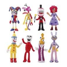 8Pcs/Set 10cm O Incrível Circo Digital Figura Assustador Pomni Jax Kinger Palhaço Q Versão PVC Figuras De Ação Modelo De
