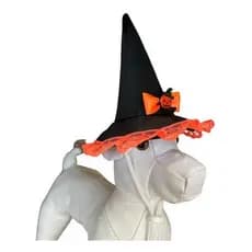 Fantasia Bruxinha Chapéu Bruxa Gato Cachorro Pet Halloween Fantasia Pet Roupa Halloween Cães Gatos