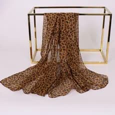 Chiffon Mulher Cachecol De Seda Leopardo Impressão Praia Viagem Vintage Leve