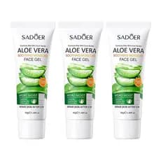 3 Unidades de Gel de Aloe Vera para Hidratação Profunda e Nutrição da Pele Após o Sol, para Rosto, Corpo e Cabelo - Alív