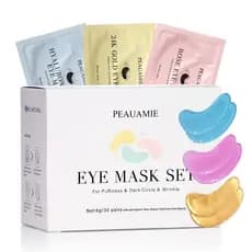 PEAUAMIE Patches para a Área dos Olhos com Ouro e Ácido Hialurônico para olhos inchados, Máscaras de Olhos de Rosa para