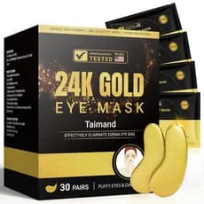 Patches para a Área dos Olhos Taimand (30 Pares), Máscara para a Área dos Olhos com Ouro 24K para Olhos Inchados, Olheir