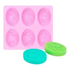 Molde Forma Silicone Sabonete 6 Cavidades Saboaria Sabão Artesanal Flexível Resistente Uso Criativo