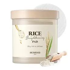 SKINFOOD Rice Daily Toner Pad, Tônico Facial Coreano com Discos de Algodão 100% para uma Radiante e Luminosa, Água
