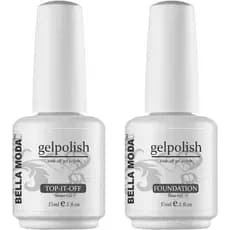 BELLA MODA 15ml Conjunto de Esmalte em Gel para Unhas com Base e Top Coat, Sem Necessidade de, Verniz em Gel UV