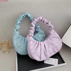 JUNYUE Bolsa Plissada , Quadrada Para Telefone De Nuvem Bolinho De Lua Crescente Couro PU Nas Axilas