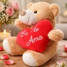 Urso De Pelúcia Teddy Dia das Mães Ursinho 25 cm Macio C/ Coração Eu te amo Macio Dia dos Namorados