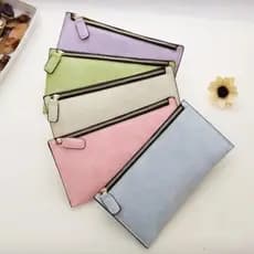 Carteira Feminina De Couro De Camada Superior Do Japão E Da Coreia Sul Com Zíper Longo Genuíno Bolsa Padrão Grande Bill