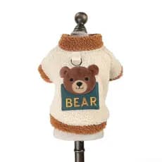 1Pc Roupas Para Animais De Estimação De Pelúcia Zoológico Camisola Urso Outono E Inverno Engrossado Casaco Gato Cão Quen