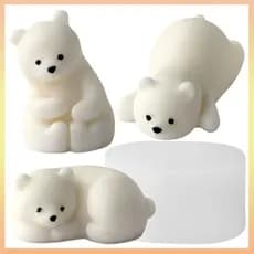 Molde De Silicone Flexível Para Urso Dormindo , Antiaderente De Gesso Cozimento , Resistente Ao Calor , Fofo Decoração D