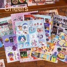 CHH 20 Folhas Adesivo Japonês Livro Estilo Antigo Corte Filme Comida Bonito Material Diy Gumei Manual Decoração Do Telef