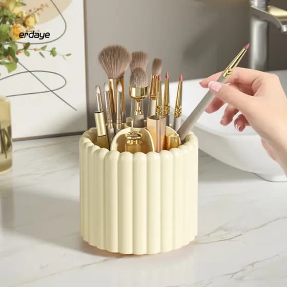 Storage Box with Rotating Design and Compartments – Multi-functional Organizer for Office Dormitory Bathroom Desk Hold