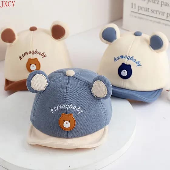 1Pc Dos Desenhos Animados Urso De Pelúcia Sol Sombreamento Boné De Beisebol Duckbill Para Bebês E Crianças Adequado Home