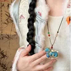 Colar De Cavalo Do Zodíaco JUNYUE , Corda Pendurada Brocado Novo Estilo Chinês , Antigo