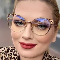 Óculos Retro Ópticos Para Gatos Molduras Ópticas Mulher Anti-Luz Azul Computador Fashion Leopard Eyewear