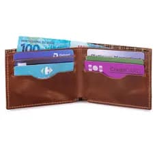 Carteira Porta Cartão Compacta Slim Couro Legítimo Promoção