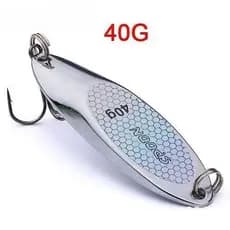 35g @ - @ 60g Isca de Pesca de Metal Duro Colher Artificial Isca Giratória de Fio Metálico Baixo Brilho Isca Giratória B