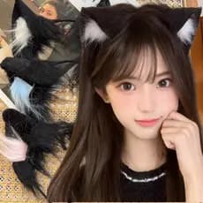 Tiara Hipoalergênica De Orelha De Gato De Pelúcia | Design Leve E Fofo De Anime Com Orelhas Verticais , Argola De Cabelo