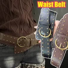 Cintos De Couro PU Com Rebite De Metal-Jeans , Acessórios De Decoração De Saia-Para Mulheres E Homens-Cintura Larga De C