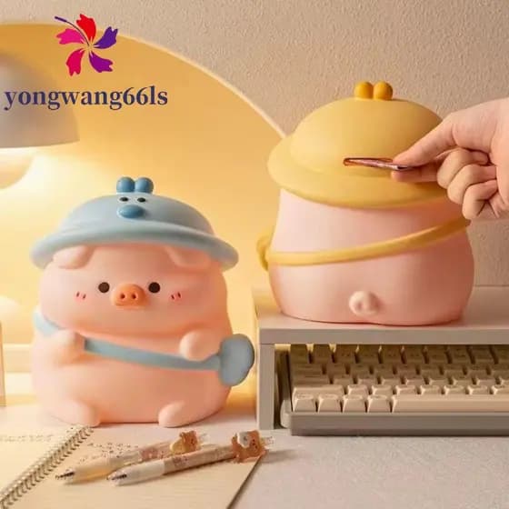 YONGWANG Tanque De Moedas De Desenho Animado , Poupança Porco Fofo Anti-Queda , Caixa De Armazenamento Infantil De Grand