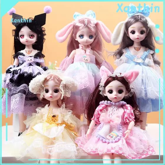 Poseable Princess Doll Deluxe 12 Fashion with 22 Joints Glittering Eyes Long Hair Music Player – Perfect Gift for Kids