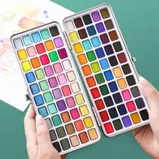 Conjunto De Tinta Aquarela Sólida XINLEEN , Kit De Pigmento Portátil De 50/72/90/100/128 Cores , Desenho