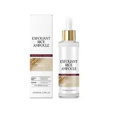 Exfoliante de Arroz Preto e Branco, Solução Esfoliante Premium com Ampola de Arroz para Rosto e Corpo, Hidratante para T