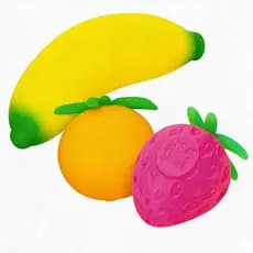Hand Squeeze Toy Realistic Relaxing Companion 3-Piece Squeeze Rebound Toy Fruit