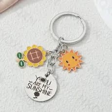 Chaveiro Girassóis Sorriso Fofo Esmalte Você É Meu Sol Padrão Anel Dia Dos Namorados Para Mulheres Homens Conjunto De Jó