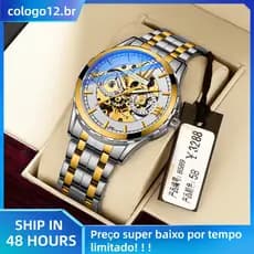 Relógio masculino fashion relógio de negócios à prova d'água esportivo cronógrafo relógio de quartzo
