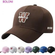 Chapéus De Proteção Solar Hip Hop BOLONI , Boné De Caminhoneiro Com Letras W Laváveis De Algodão , Bonés De Beisebol Esp