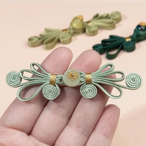 1 Peça 2x8cm Botões De Tecido Feitos À Mão Borboleta De Quatro Rodas Para Vestidos Qipao Roupas Estilo Chinês Acessórios