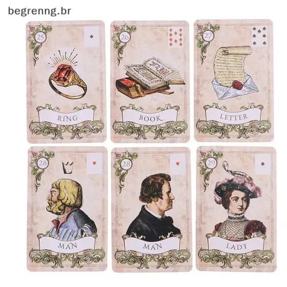 begrenng Estilo Antigo Lenormand Oracle Card Party Profecia Jogo De Tabuleiro De Adivinhação br