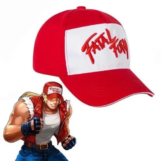 Boné de Beisebol King of Fighters Fatal Fury Terry Bogard, Bordado para Cosplay, Ajustável, Unissex, Acessório para Espo
