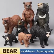 Simulação Sólida Urso Marrom Brinquedo De Ação Figura Zoológico Modelo De Decoração Conjunto Educacional Brinquedos Para