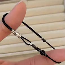 Padrão de peixe, contas, luxo, vintage, corda preta, moda, legal, único, hip hop, pulseira unissex, presente