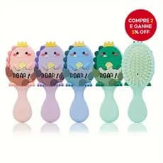 Mini Escova Suavizante-Massageador De Couro Cabeludo Com Almofada De Ar Para Cabelos Lisos E Design De Dinossauro Fofo